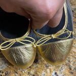 Saint Laurent  Gold Leather And PVC Ballet Flats Photo 3