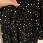 Adrianna Papell Black & White Polka Dotted Long Sleeve Blouse Photo 5