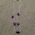 Two handmade vintage necklaces and a pair of earrings the beads are made of paper Purple Photo 5