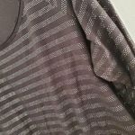 Seven 7 Luxe Women's Plus Size 18/20 Long Sleeve Black and Silver Bling Stripe Shirt Photo 2