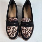 Jellypop "paris" women's slipon platform loafers size 8M black with animal print Photo 1