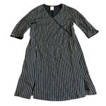 Max Mara Studio Striped Dress Crossover Retro Y2K 3/4 Sleeves Size 8 Women's Photo 0