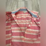 J.Crew  Pink and White Striped Popover Half Button Down Long Sleeve Shirt, Size 2 Photo 8