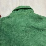 Soft Surroundings Textured Floral Button Front Jacket Green Small USA Made Photo 8