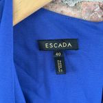 Escada Blue Jersey Faux Wrap Sheath Dress, 40 Size 10 Photo 3