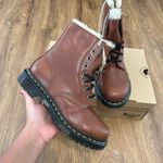 Dr. Martens 1460 Serena brown leather fur lace up boots booties shoes women’s 7 Photo 6