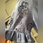 Caslon Eyelet Sleeve T-Shirt. Blue. Size XS. Photo 2