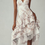 Anthropologie  Bobbi Asymmetrical Ruffled Tiered Midi Dress size‎ large Photo 0