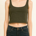 Loft Forest Green Sleeveless Crop Tank Top Photo 0