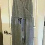 Alfani Womens knit Jumpsuit XS Gray Heathered Pockets Surplice Jogger Lounge Photo 0