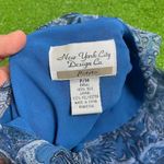 Vintage Y2K Women M Petite Silk Blue Paisley Bell Sleeve Flowy Ruffle Hem Sheer‎ Size M Photo 4