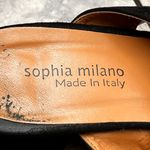 Sophia Milano 9 Black Suede Block Heel Leather Women's Sandals Made In Italy Italian Summer Shoes Photo 6
