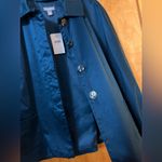 J.Jill Blazer Jacket Top Lantern Sleeve Peacock Blue Pleated Back NWT Medium Photo 11