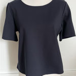 Quince  • Navy Short Sleeve Crew Neck Blouse Photo 0