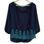 Jolt Flowy Boho Embroidered High Low Peasant Blouse Size M Photo 0