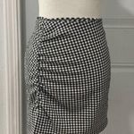 ZARA NWOT  Ruched Gingham Mini Skirt Photo 0