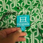 Escapada  Green & White Nautical Rope Pattern Blouse Size Large Photo 4