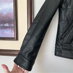 Rebecca Minkoff NWT  Black/Green Faux Leather Quilted Racer Jacket Size XS Photo 2