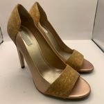 Rachel Roy  Rose Gold And Cork Open Toe Heels Sz 7.5M Photo 9