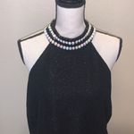Teeze Me NWT  black metallic sparkly Pearl beaded neck evening dress Photo 1