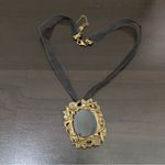 Vintage Sweet Romance USA Black Cameo Pendant Lace Choker Necklace Photo 6