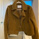 ZARA Camel Faux Fur Biker Jacket Photo 0