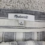 Madewell  Skirt Womens 4 Gray White Linen Blend Lace Up Striped Pockets Mini Photo 9