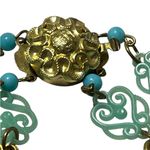 Vtg Western Germany metal and plastic necklace Blue Photo 2