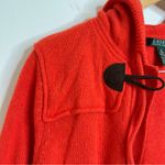 Lauren Ralph Lauren Lamb’s Wool Hooded Sweater Coat Horn Toggle Buttons Wmns XL Photo 12