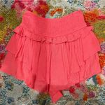 The Impeccable Pig  Pink Smocked Ruffle Skirt Photo 0