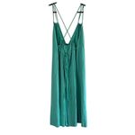 ZARA Strappy Midi Dress Sz L Teal Beach Beachy Boho Summer Vacation Sundress Photo 2