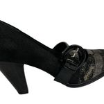 BKE Black Patent Leather Patchwork Buckle 3.5 Inch Heels Womens Shoes 8.5 Photo 3