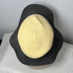 Permanent Vacation Two Tone Paper Woven Floppy Brim Hat One Size Black Photo 4