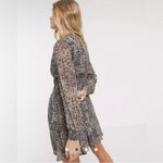 All Saints Kiana Patch Animal Print Long Sleeve Mini Dress Size Medium Photo 3