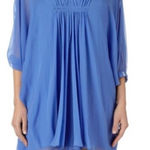 Diane Von Furstenberg   Silk‎ Chiffon Blue Mini Dress – Size 10 Photo 0