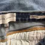 Dear John  Boutique Blue front Stretch Beaded Trim Pocket Jeanne Flare Jeans 27 Photo 2