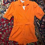Bay + Moon Orange Denim Romper Photo 1