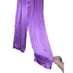 Free People Good Days Satin Trousers Wide Leg Pleating Purple Size XS Photo 3