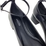 Arezzo Black Slingback Leather Chloe Ankle Strap Low Block Heel Pumps Size 7.5 B Photo 5