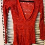 SM seven to midnight red knit long sleeve bodysuit Photo 0