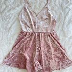 Forever 21 Pink velvet romper Photo 2