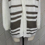 360‎ Sweater Jagger Sweater Stripe Crossback Knit Linen White Brown Size Medium Photo 8