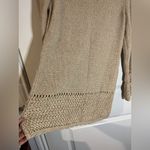 Coldwater Creek Linen Cotton Gold Crochet Knit Scalloped Pullover Sweater Sz L Photo 12