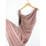 ZARA  Fitted Asymmetric Draped Organza Dress Medium One Sleeve Ruched Cocktail Photo 12