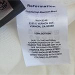 Reformation  Charlie High Rise Denim Jean Shorts Raw‎ Hem White New Size 31 Photo 7