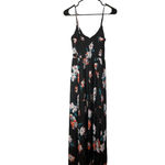 Candie's Black Floral Spaghetti Strap Long Maxi Dress Women Sz XS Photo 5