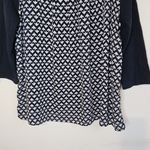 Loft Ann Taylor L Flowy Floral Back Sweater 3/4 Sleeve Rib Knit Mixed Media Photo 5