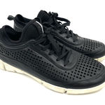Ecco Women's Intrinsic Sneaker Pull On Black Perforated Shoes Lace SZ 40 (9-9.5) Photo 0