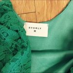 Everly Womens Dress Size Medium Dark Teal Green Lace Knit Juniors Pullover Photo 2