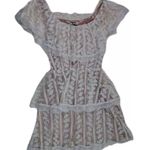 Show Me Your Mumu  Ivory Lace Champagne Ruffle BOHO Dress Wedding Cap Sleeve SZ S Photo 1